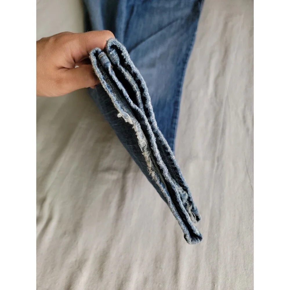 Silver Womens Jeans 34x31 Julia Mid Rise Blue Distressed Stretch Glove Works VTG